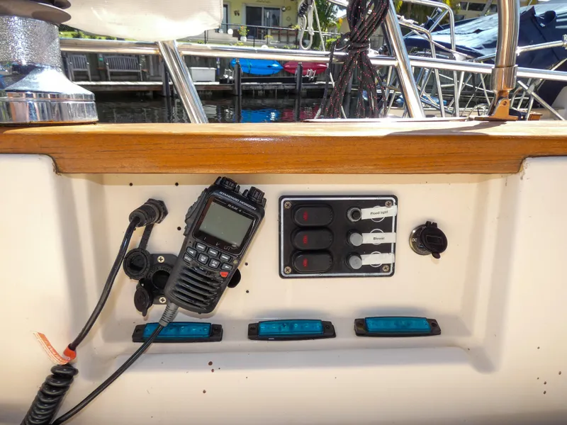Slide: The Image of Control panel of a 2002 Island Packet 420 sailboat. - 24