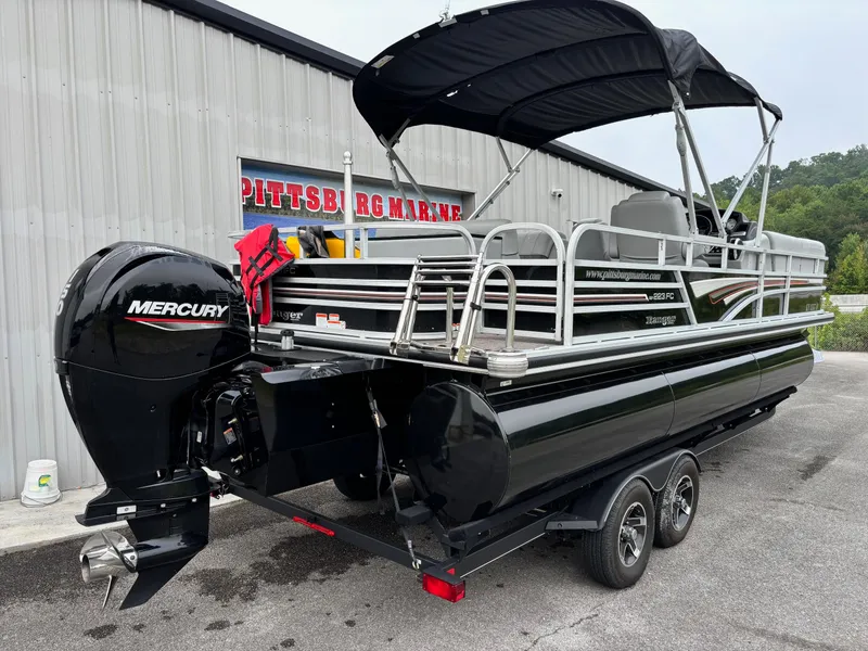 Slide: The Image of 2021 Ranger 223FC pontoon boat with Mercury engine at Pittsburg Marine. - 6