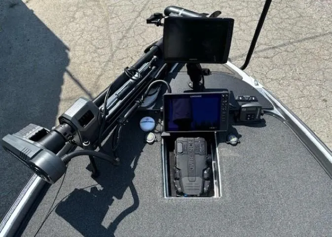 Slide: The Image of 2023 Nitro Z21 XL boat dashboard with advanced navigation and control systems. - 16