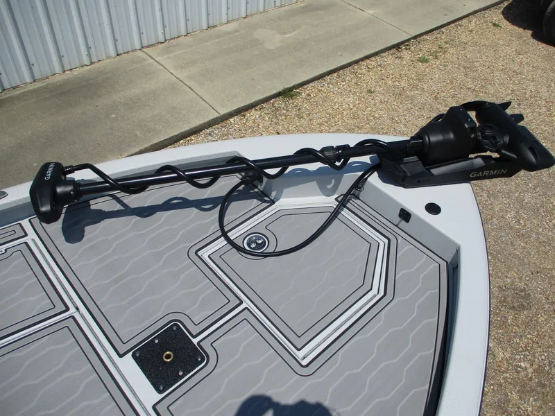 Slide: The Image of Avid 23 Mag 2025 boat deck with Garmin trolling motor. - 18