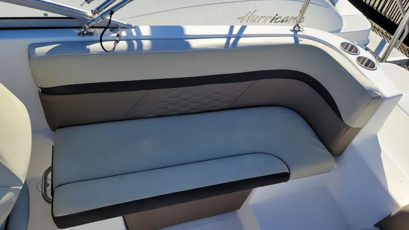 Slide: The Image of 2020 Hurricane SD 217 PROJECT boat interior seating with cup holders. - 19