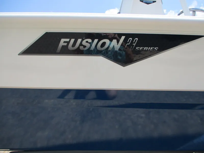 Slide: The Image of Avid 23 Fusion 2025 boat, featuring sleek design and modern graphics. - 22