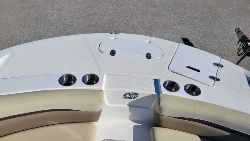 Slide: The Image of 2020 Hurricane SS 192 PROJECT boat interior with cup holders and seating. - 16