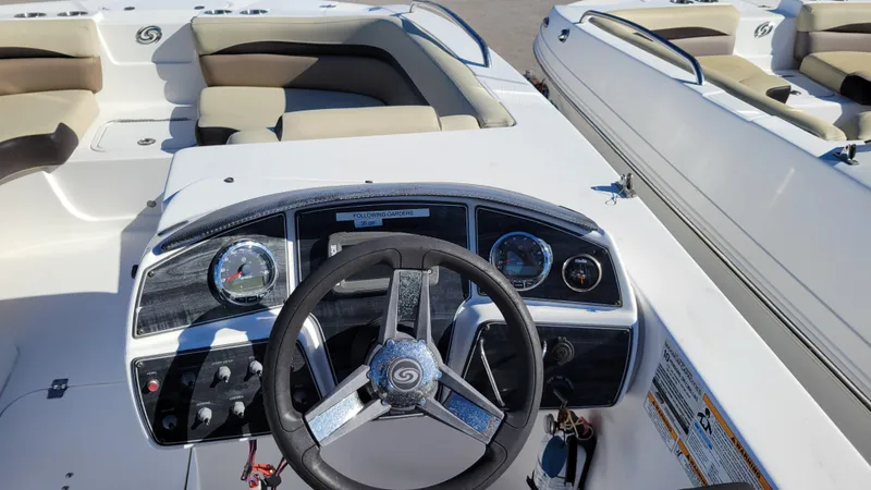 Slide: The Image of 2020 Hurricane SS 192 PROJECT boat dashboard with steering wheel and gauges. - 19