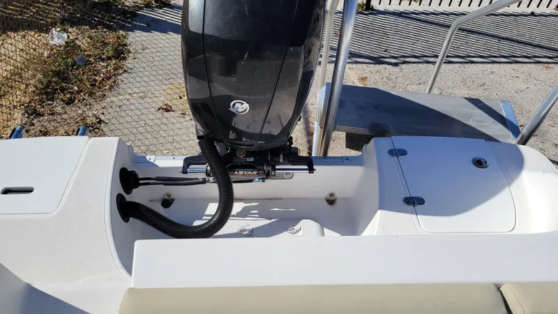 Slide: The Image of 2020 Hurricane SS 192RL PROJECT boat engine and deck view. - 13