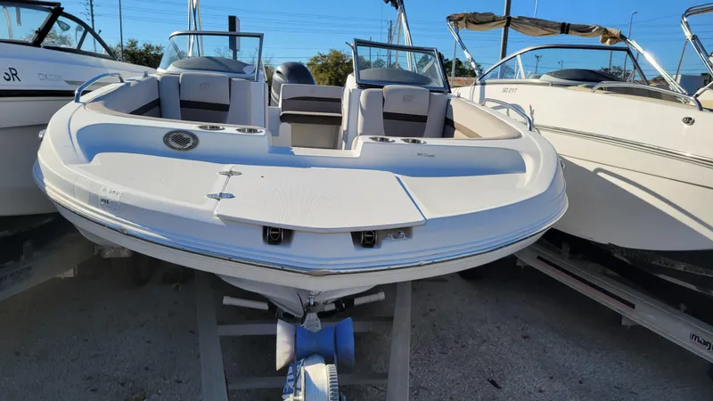 Slide: The Image of 2018 Hurricane SUNDECK 217 PROJECT boat on display, front view. - 8