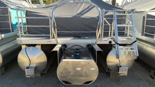 Slide: The Image of 2024 Godfrey Pontoons Sweetwater 2286 SFL GTP with 27-inch center tube, rear view. - 7