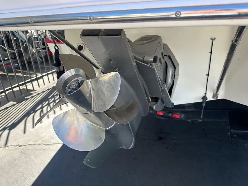 Slide: The Image of Propeller of a 2006 Regal 2450 Cuddy boat, close-up view. - 30