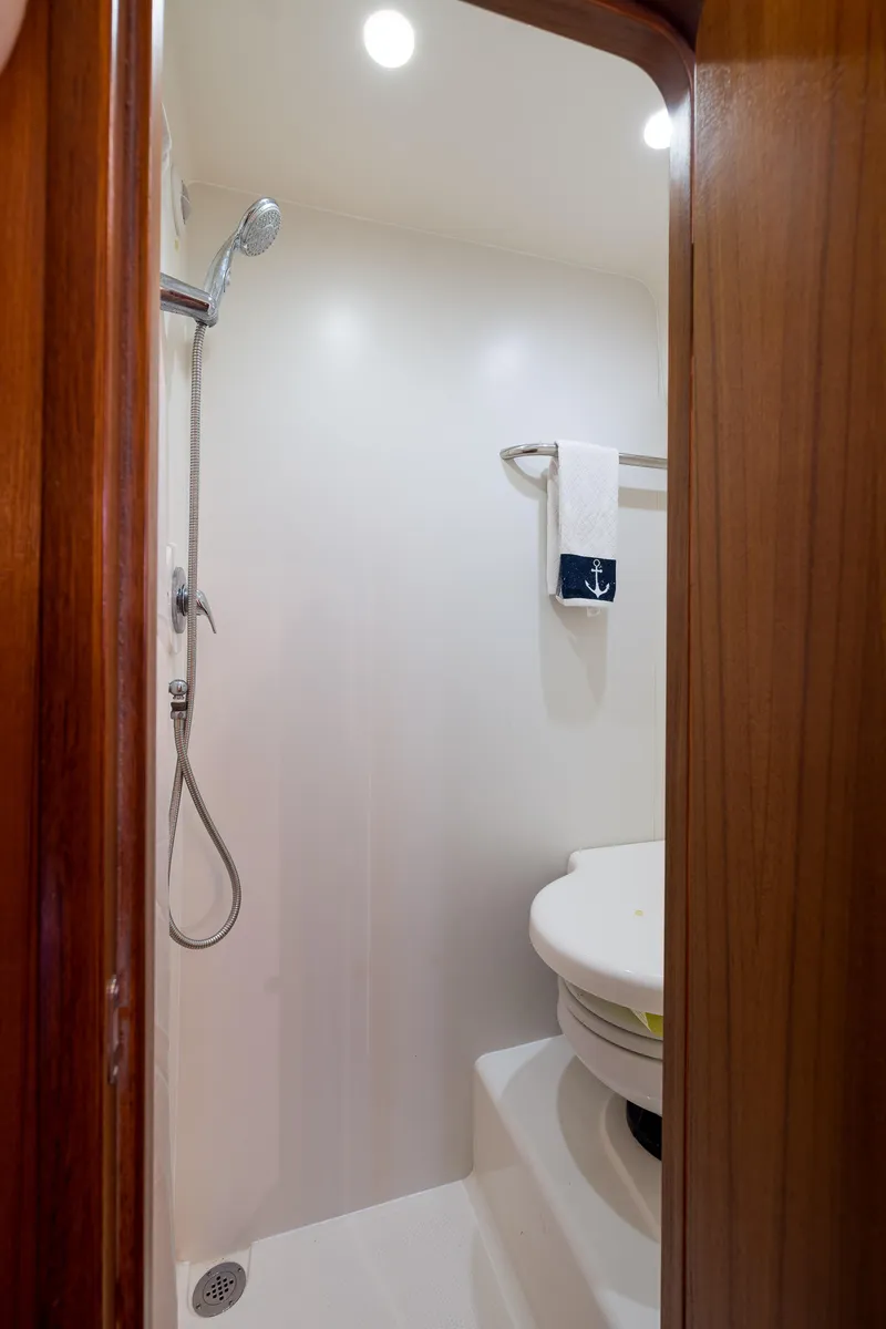 Slide: The Image of 2007 Tiara Yachts 4300 Sovran bathroom with shower and modern fixtures. - 38