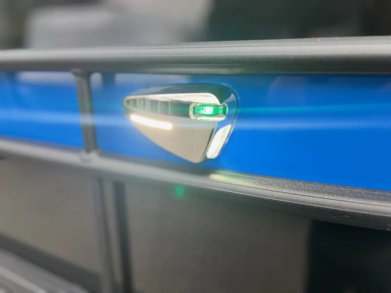 Slide: The Image of Close-up of 2025 Sylvan X3 CLZ DH Mirage Tritoon navigation light. - 39