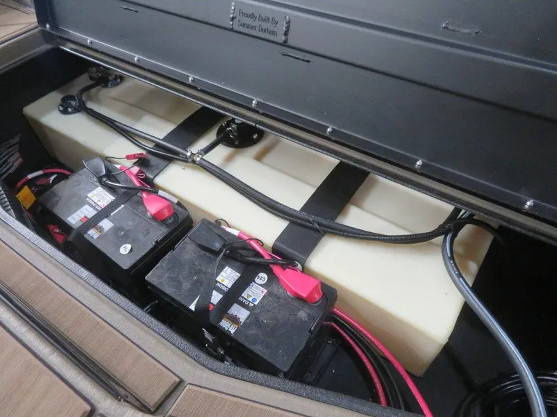 Slide: The Image of Thor LAKE HAMMER 1860, 2025 model, battery compartment with wiring and storage. - 13