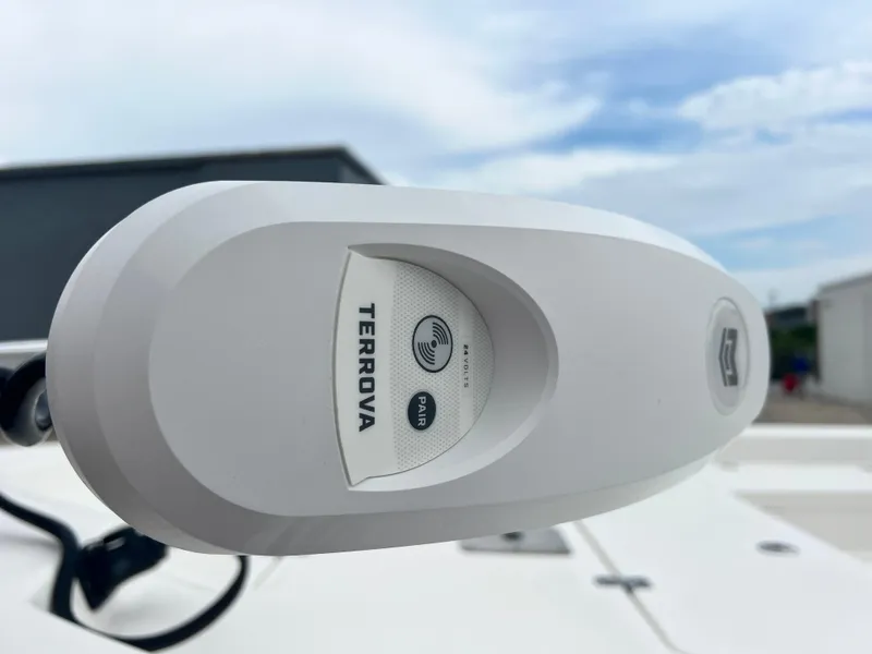 Slide: The Image of Close-up of Terrova motor on 2023 NauticStar 227 XTS boat. - 10