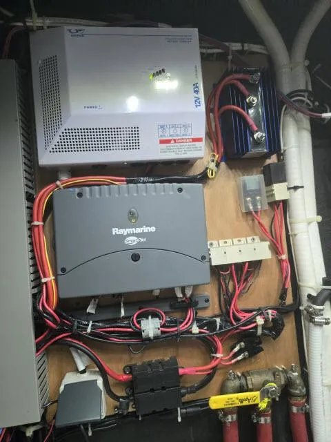 Slide: The Image of Electrical panel of 2003 Beneteau 42CC Oceanis Clipper with Raymarine equipment. - 35