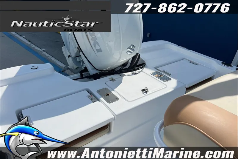 Slide: The Image of 2025 NauticStar 194 Bay boat with Suzuki engine, showcased by Antonietti Marine. - 17