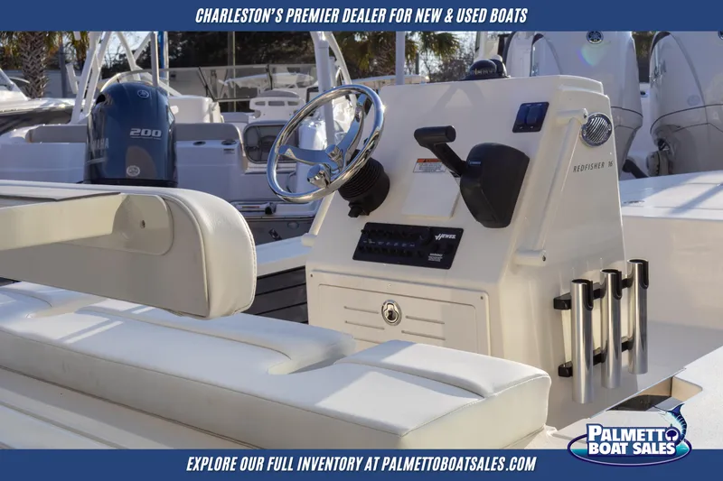 Slide: The Image of 2025 Hewes Redfisher 16 boat displayed at Palmetto Boat Sales in Charleston. - 12