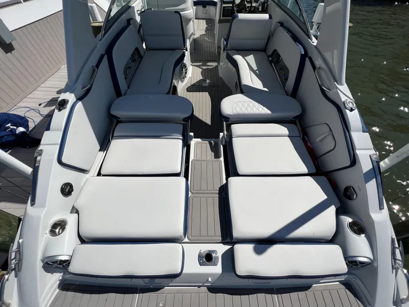 Slide: The Image of 2022 Crownline E305 XS Aft Seating with Backrests Down 2 - 33