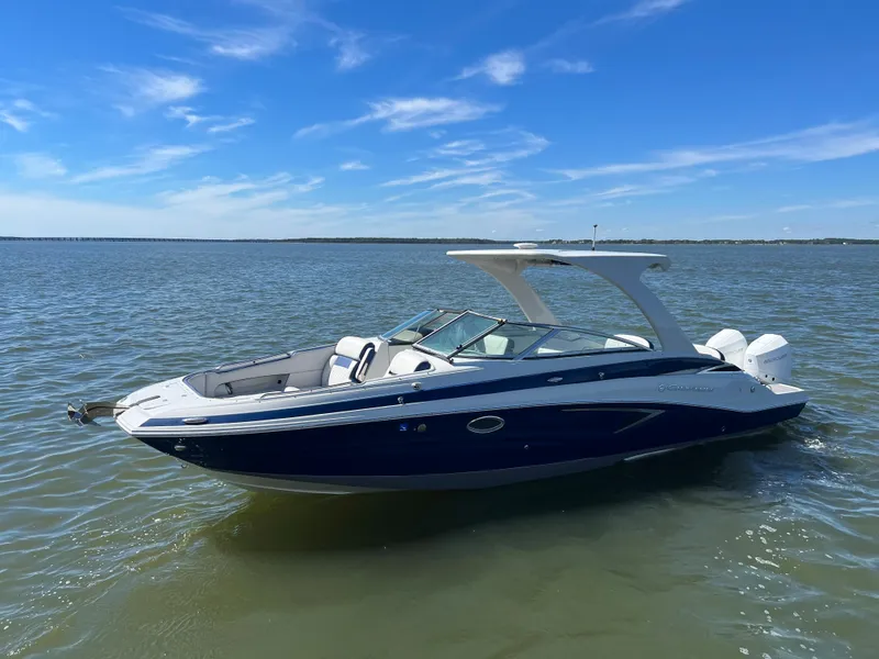 Slide: The Image of 2022 Crownline E305 XS Port Forward Quarter 1 - 5