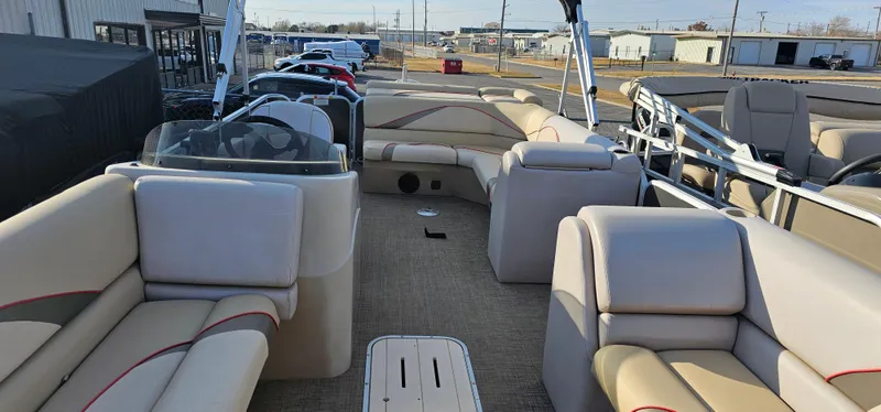 Slide: The Image of 2017 G3 Sun Catcher V322C pontoon boat with spacious seating and modern design. - 4