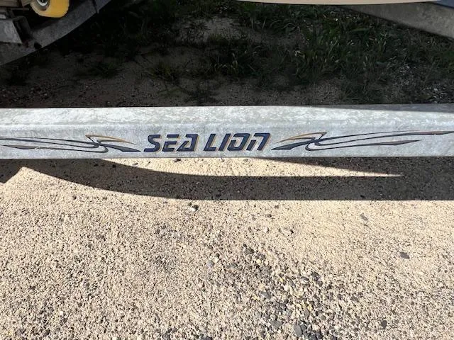 Slide: The Image of Sea Lion boat trailer for 2002 Chaparral 220 SSi on sandy ground. - 17