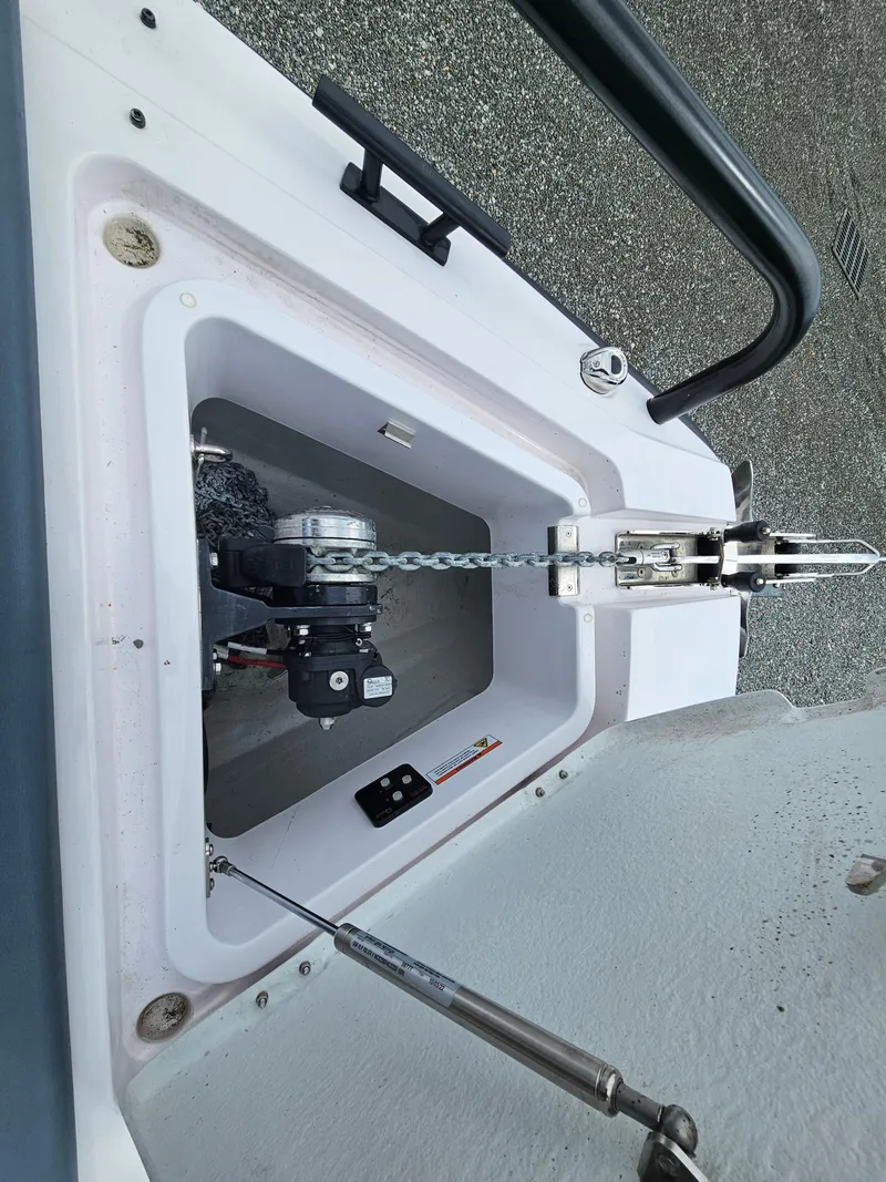 Slide: The Image of Anchor chain mechanism on 2022 Axopar 28 boat. - 15