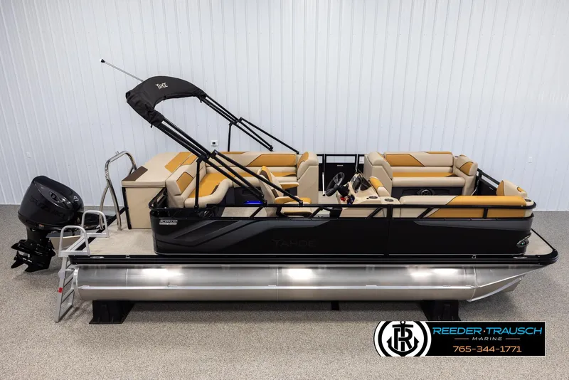 The Image of 2025 Tahoe SP Cr pontoon boat with sleek design and comfortable seating. - 1