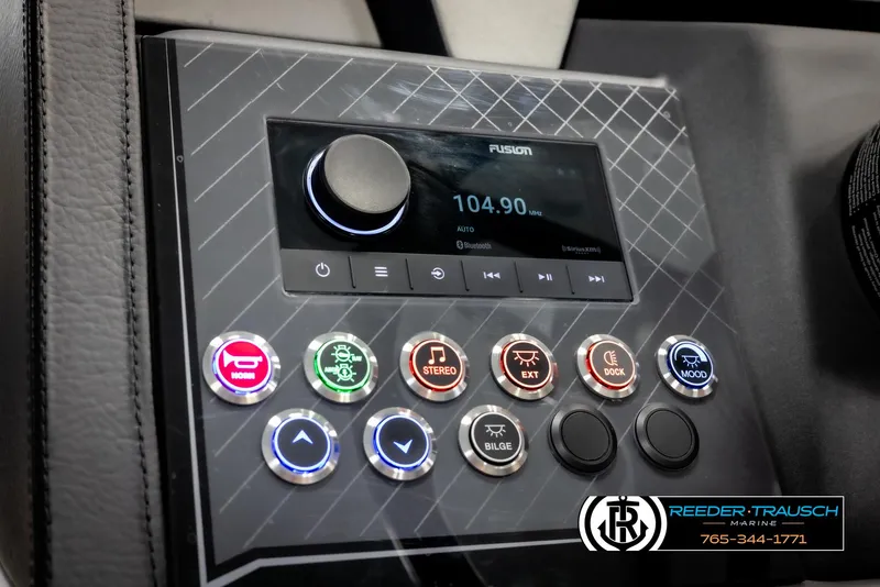 Slide: The Image of Control panel of 2025 Avalon Catalina EL with various function buttons and display. - 28