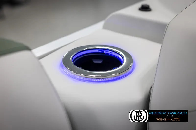 Slide: The Image of Illuminated cup holder in 2025 Avalon Catalina EL boat interior. - 35