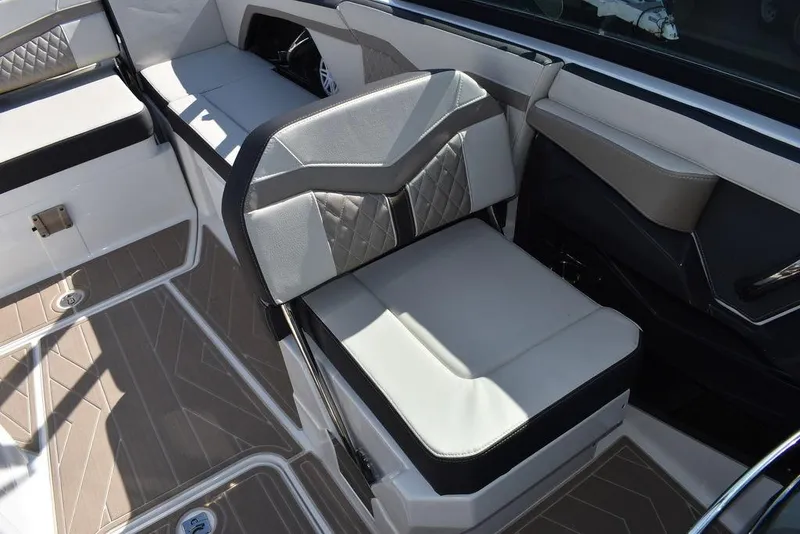 Slide: The Image of 2023 Monterey 255SS boat interior with stylish seating and modern design. - 37