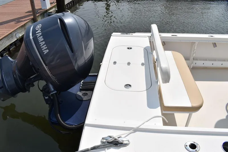 Slide: The Image of 2015 Steiger Craft 255 Center Console with Yamaha outboard motor at dock. - 5