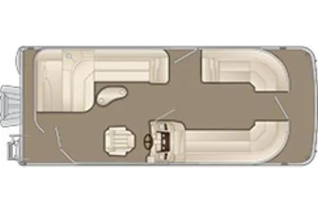 Slide: The Image of 2017 Bennington 22 SLX pontoon boat layout with spacious seating. - 10