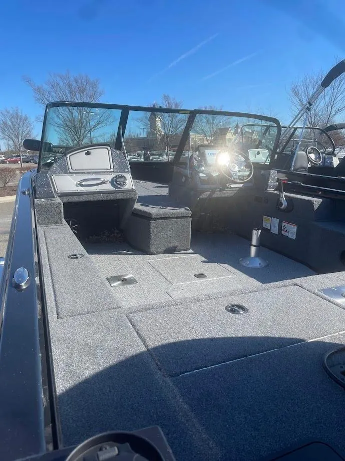 Slide: The Image of 2024 Ranger VS1782SC Angler boat interior with spacious deck and modern controls. - 2