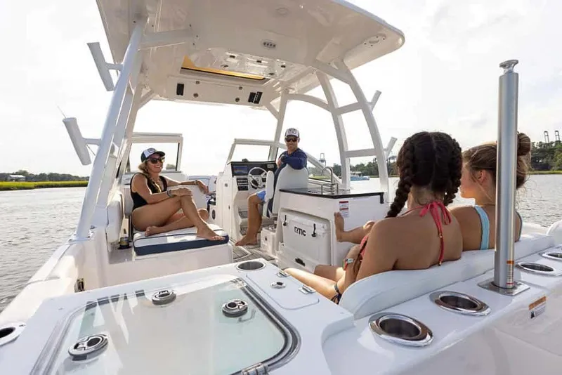 Slide: The Image of 2025 Sea Fox 268 Traveler boat with passengers enjoying a sunny day on the water. - 10