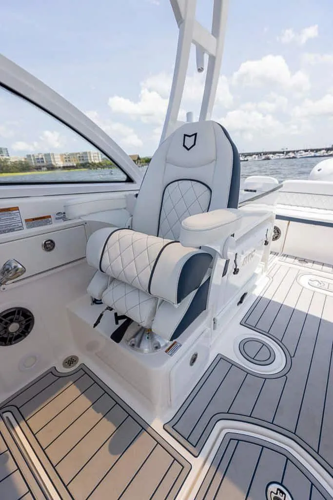 Slide: The Image of Luxury seating on 2025 Sea Fox 268 Traveler boat, featuring elegant design and premium materials. - 32