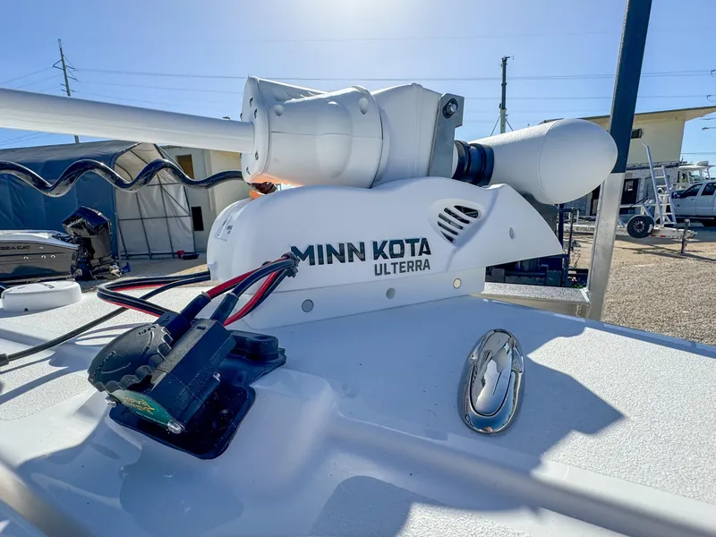 Slide: The Image of 2024 Caymas 28 HB boat with Minn Kota Ulterra trolling motor. - 26