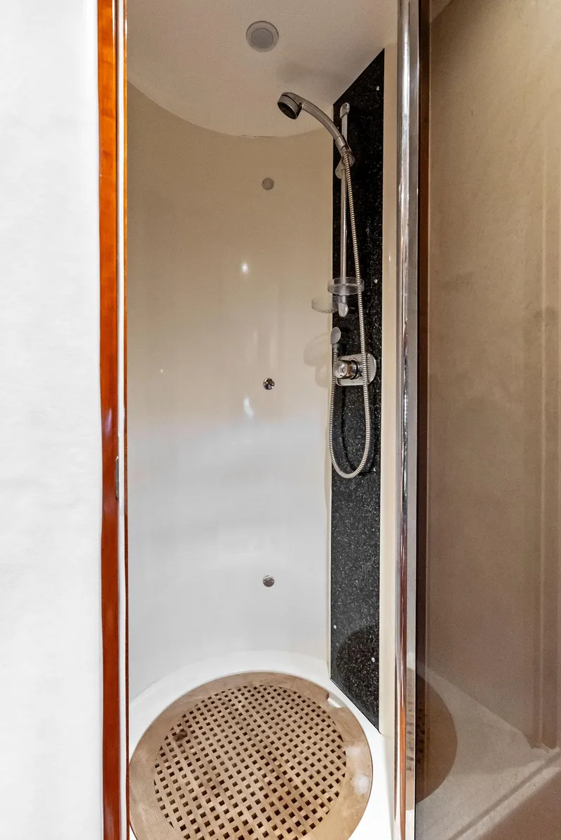 Slide: The Image of Shower area in 2001 Sunseeker Predator 75 yacht, featuring sleek design and modern fixtures. - 45