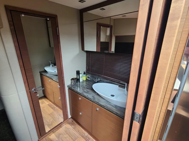 Slide: The Image of Luxurious bathroom interior of 2014 Sea Ray 510 Sundancer yacht with modern fixtures. - 9