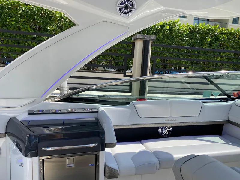 Slide: The Image of 2021 Formula 310 Bowrider I/O interior with sleek seating and modern design. - 23