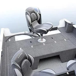 Slide: The Image of 2025 Lund Rebel XL 1650 XL SS boat interior with swivel seats and carpeted deck. - 11