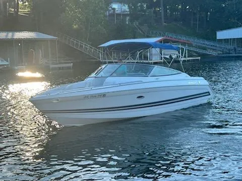 Slide: The Image of 1999 Formula 280 Bowrider boat on a sunny lake. - 3