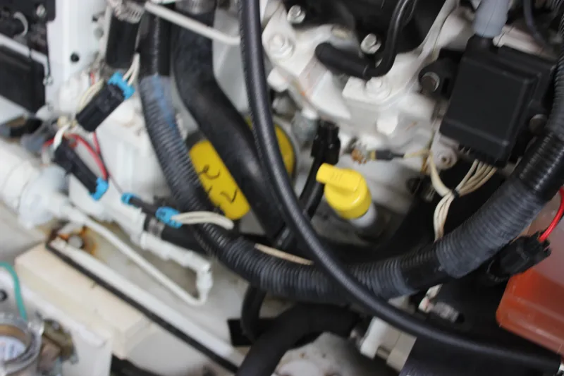 Slide: The Image of Engine components of a 2012 Sea Ray 280 Sundancer boat. - 42