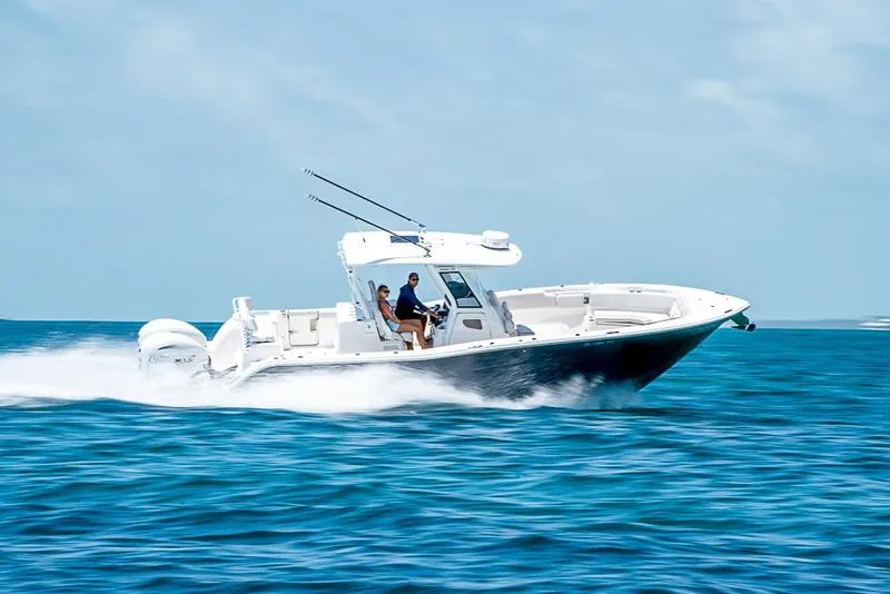 Slide: The Image of 2024 Sea Fox 328 Commander cruising on open water. - 10