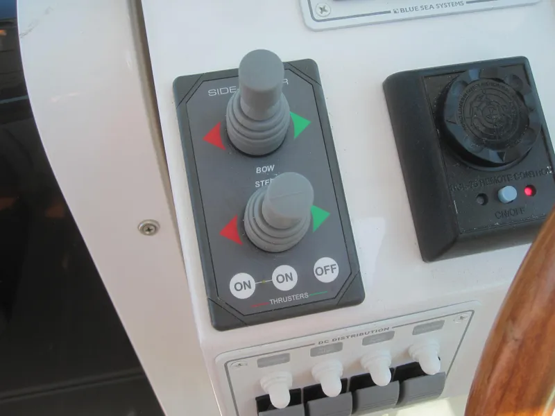 Slide: The Image of Control panel of a 2014 Back Cove 34 Hard Top/Hard Back boat. - 35