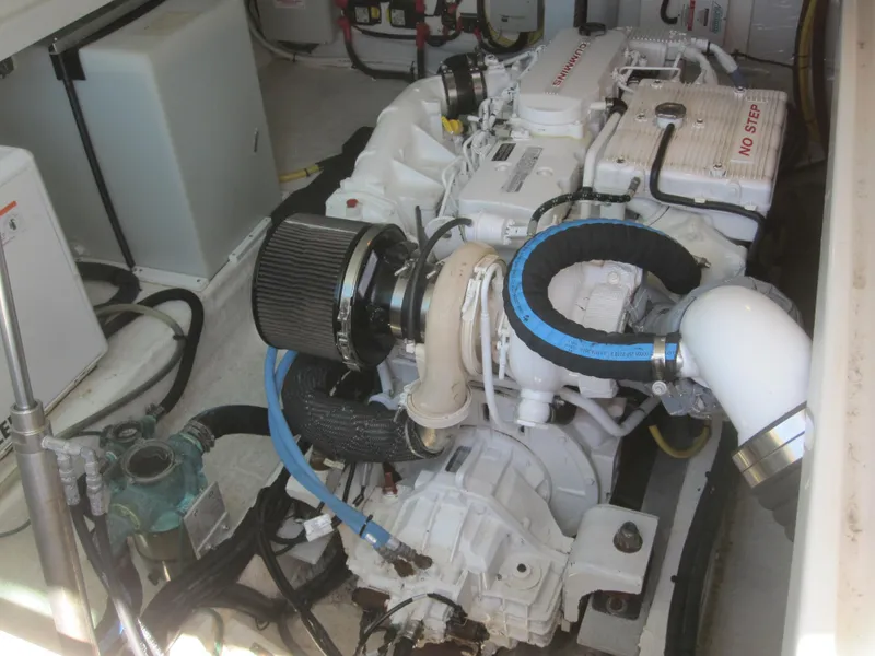 Slide: The Image of Engine compartment of 2014 Back Cove 34 Hard Top/Hard Back boat. - 38