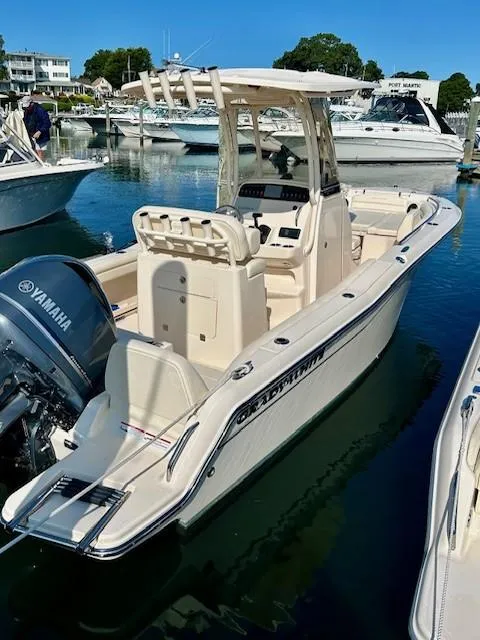 Slide: The Image of 2024 Grady-White Fisherman 216 boat docked with Yamaha engine. - 3