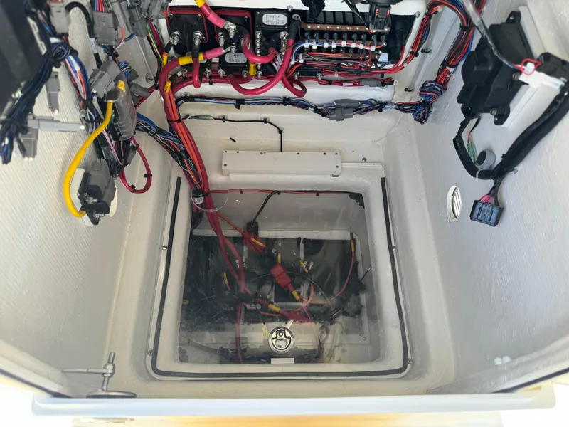Slide: The Image of Pathfinder 2500 Hybrid 2025 electrical compartment with wiring and components. - 25