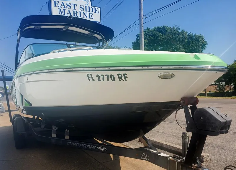 Slide: The Image of 2017 Chaparral Vortex 243 VRX boat on trailer at East Side Marine. - 8
