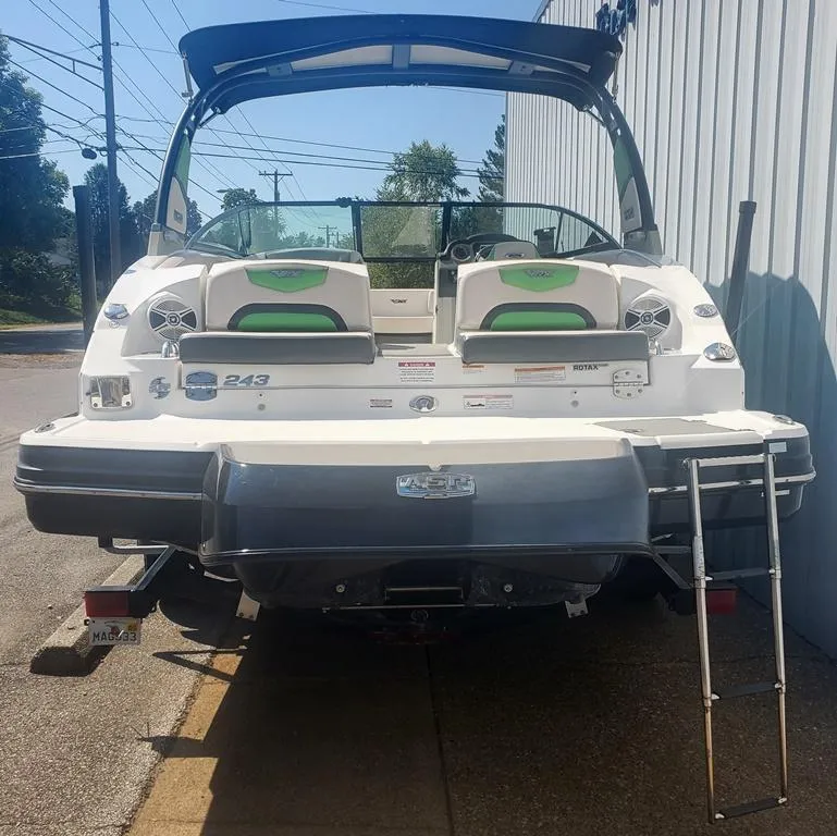 Slide: The Image of 2017 Chaparral Vortex 243 VRX boat, rear view with swim platform and ladder. - 9
