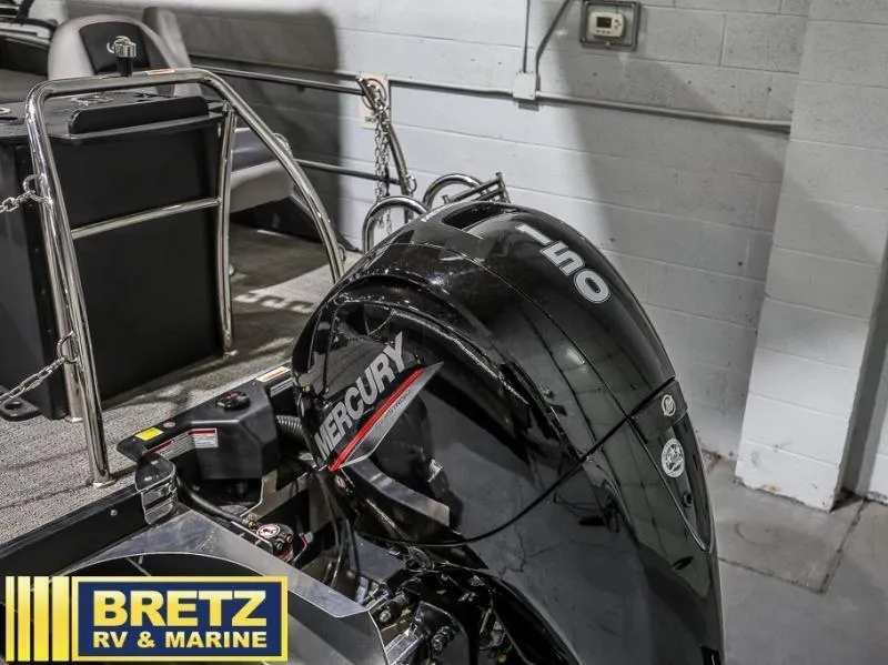 Slide: The Image of 2025 Aria Cast-N-Cruise A22CC with Mercury outboard motor at Bretz RV & Marine. - 6