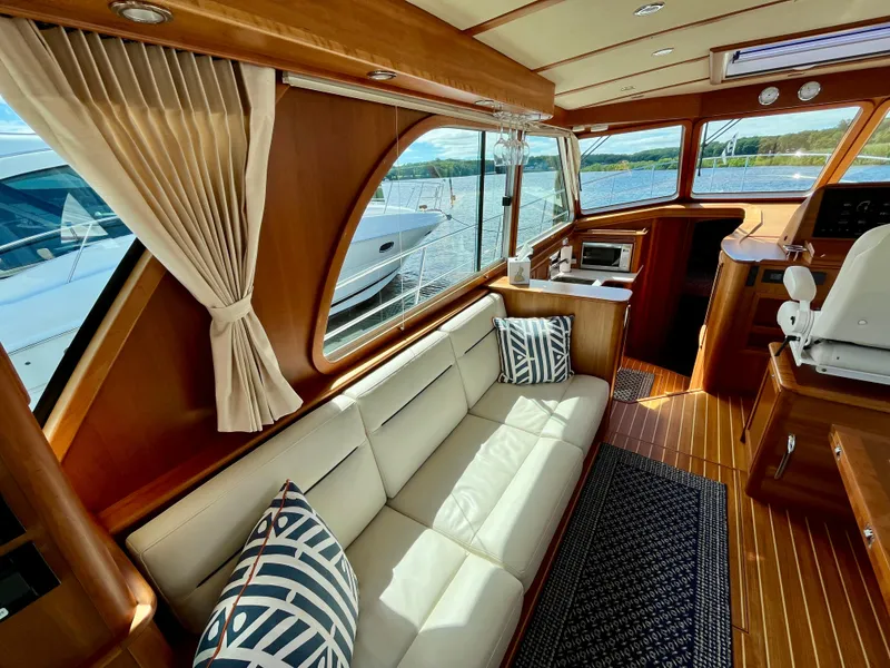 Slide: The Image of Luxurious interior of 2018 Sabre 45 Salon Express yacht with elegant wood finish. - 26