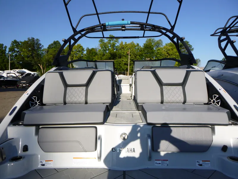 Slide: The Image of 2024 Yamaha Boats 255XE interior with sleek seating and modern design. - 3